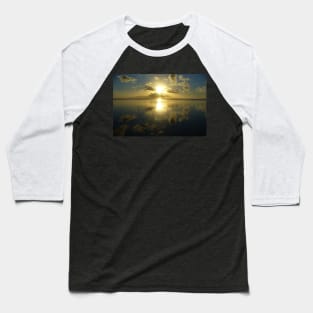 Reflective Ocean Sunset Baseball T-Shirt